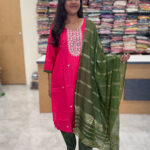 Luxurious Vatican Silk Bright Pink Salwar Set for women