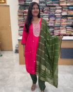 Luxurious Vatican Silk Bright Pink Salwar Set for women