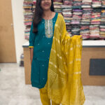 Luxurious Vatican Silk Teal Green Salwar Set for women