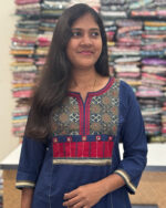 Graceful Navy Blue Cotton Salwar Set for women