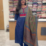 Graceful Navy Blue Cotton Salwar Set for women