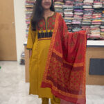 Graceful Yellow Cotton Salwar Set foe women