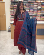 Graceful Maroon Cotton Salwar Set for women
