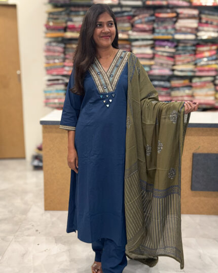 Stunning Navy Blue Salwar Set for Women in online