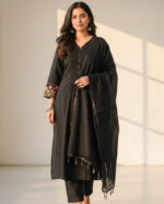 Stunning Black Pintuck Salwar Set for Women | JY0090