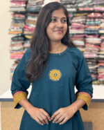 Graceful Dark Green Cotton Salwar Suit for women