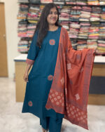 Graceful Dark Green Cotton Salwar Suit for women