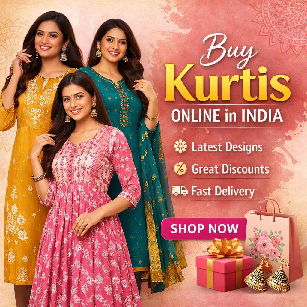Buy Kurtis Online in India at Sri Mahathe Fashions – Trendy Cotton and Designer Kurtis for Women with Best Offers