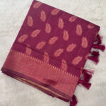 Fancy Silk Saree with Zari Leaf Design for women