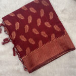 Fancy Silk Saree with Zari Leaf Design for women