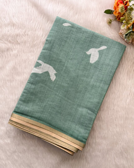 Elegant Linen Cotton Saree for women