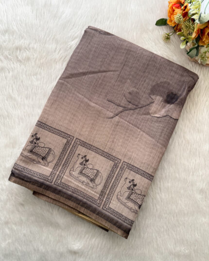 Elegant Linen Cotton Saree for women