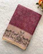 Elegant Linen Cotton Saree for women