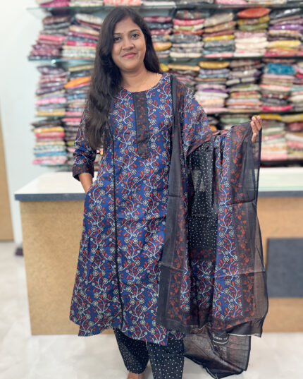 Elegant A-Line Cotton Salwar Suit with Dupatta for women