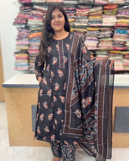 Elegant A-Line Cotton Salwar Suit with Dupatta for women