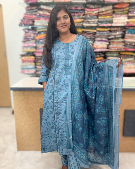 Elegant A-Line Cotton Salwar Suit with Dupatta for women