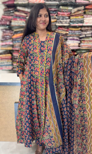 Elegant A-Line Cotton Salwar Suit with Dupatta for women