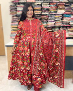 Elegant Flared Cotton Salwar Suit for women
