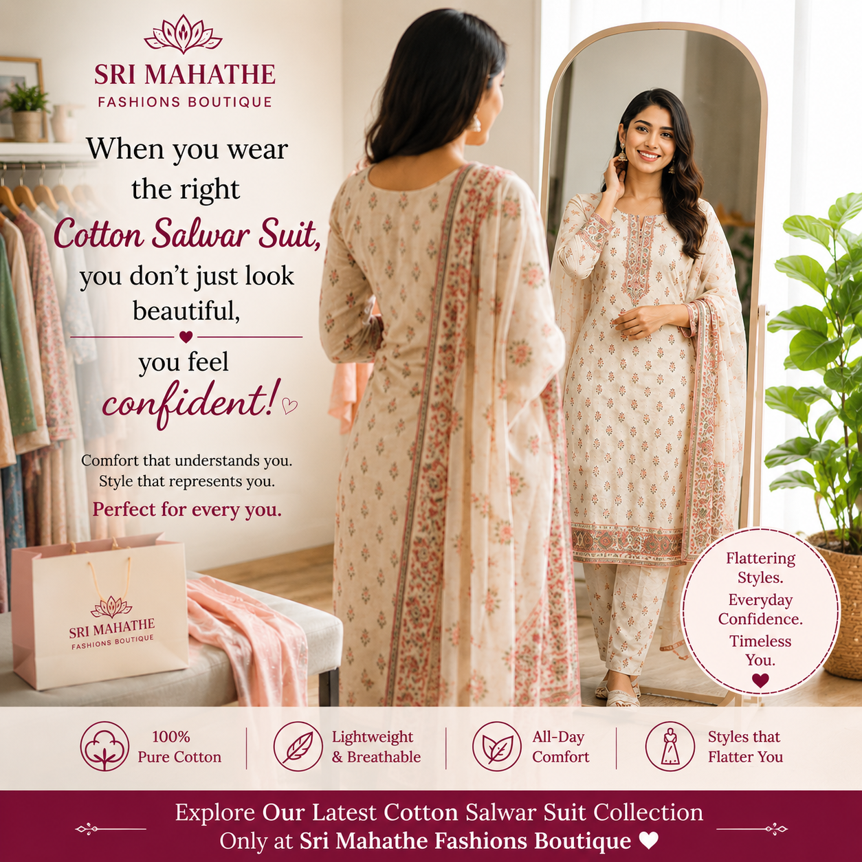 7 Stunning Cotton Salwar Suit Styles That Flatter Lean Girls Beautifully | Sri Mahathe Fashions for women