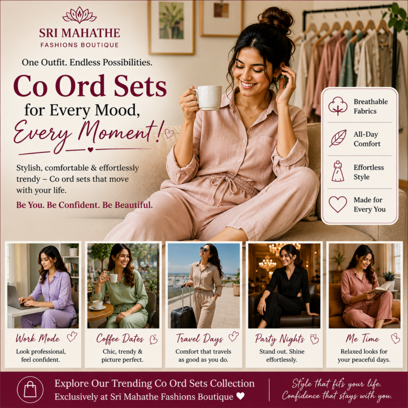 7 Stunning Co Ord Sets for Women Trending in 2026 You Must Try | Sri Mahathe Fashions in online