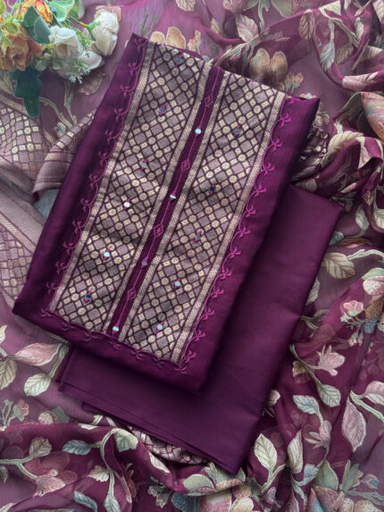 Lovely Silk Salwar Set Material for women