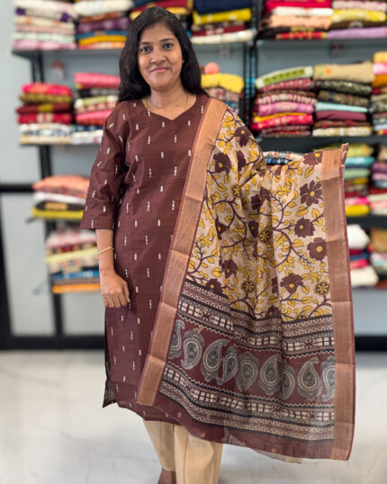 Best Classic Semi Raw Silk Salwar Set for women.