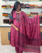 Classy Linen Cotton Salwar Suit With Dupatta for women