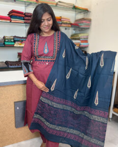 Lovely Cotton Salwar Suit with Dupatta for women