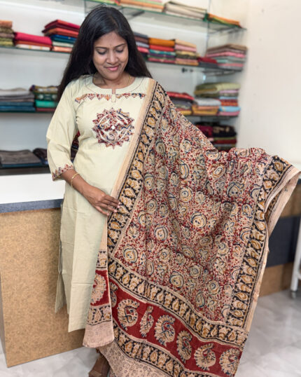 Lovely Kalamkari Salwar Suit with Dupatta for women