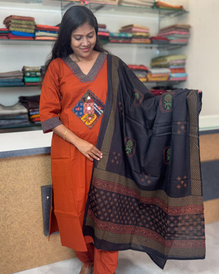Lovely Cotton Salwar Suit with Dupatta for women