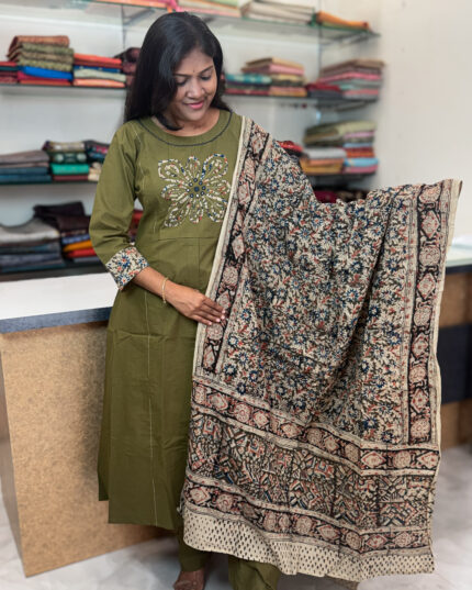 Lovely Kalamkari Salwar Suit with Dupatta for women