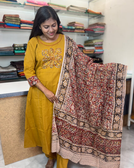 Lovely Kalamkari Salwar Suit with Dupatta for women