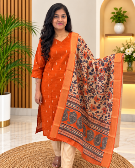 Best Classic Semi Raw Silk Salwar Set for women