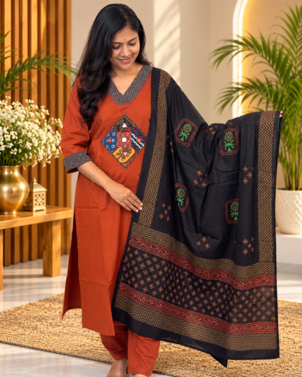 Lovely Cotton Salwar Suit with Dupatta for women