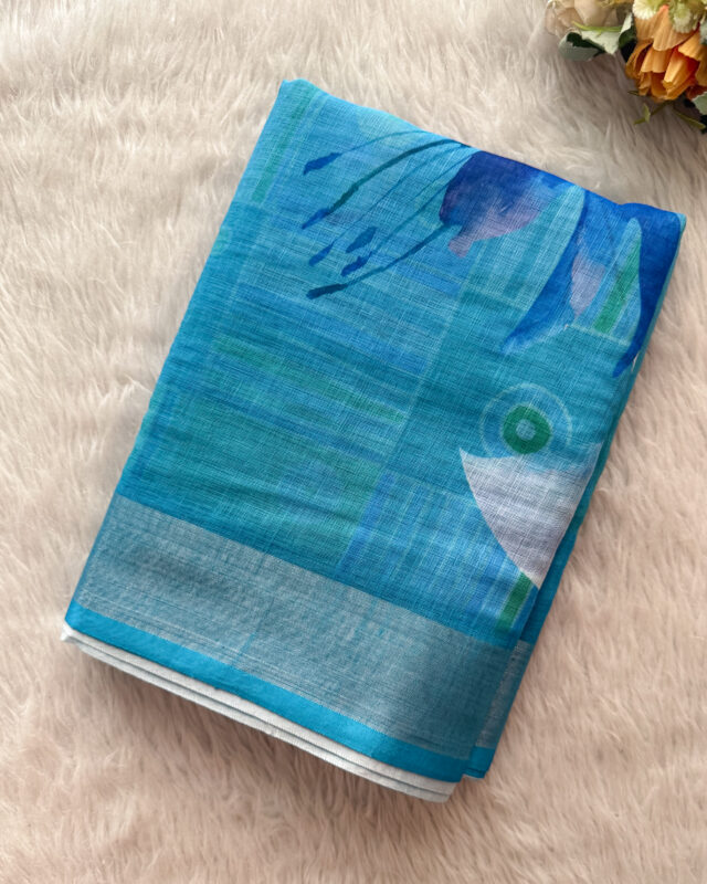 Lovely Linen Cotton Saree for women