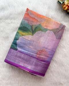 Lovely Linen Cotton Saree for women