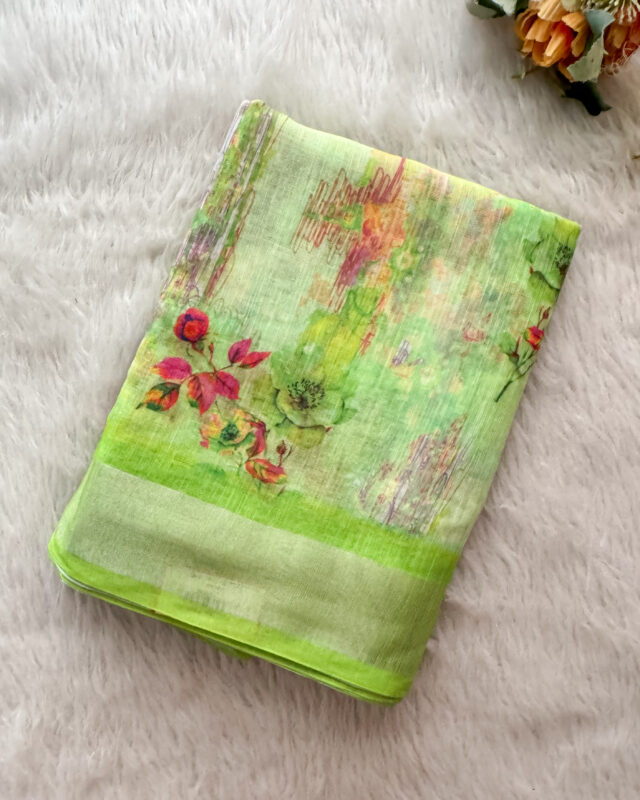 Lovely Linen Cotton Saree for women