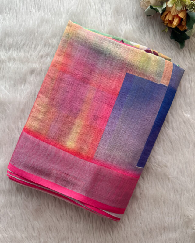 Lovely Linen Cotton Saree for women