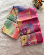 Lovely Linen Cotton Saree for women