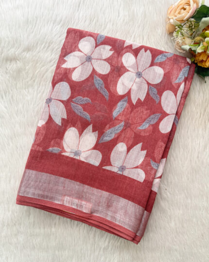 Best Linen Cotton Saree for women