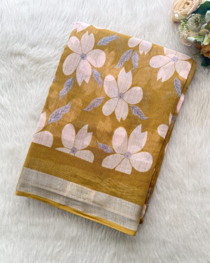 Best Linen Cotton Saree for women