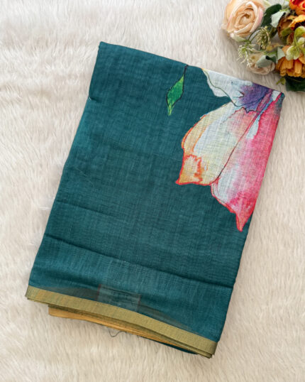 Premium Linen Cotton Saree for women.