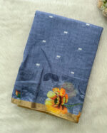 Elegant Linen Cotton Saree for women.