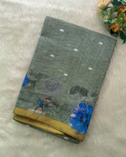 Elegant Linen Cotton Saree for women