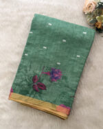 Elegant Linen Cotton Saree for women.
