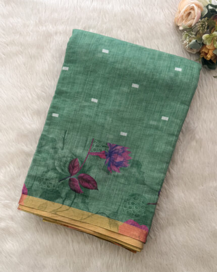 Elegant Linen Cotton Saree for women.