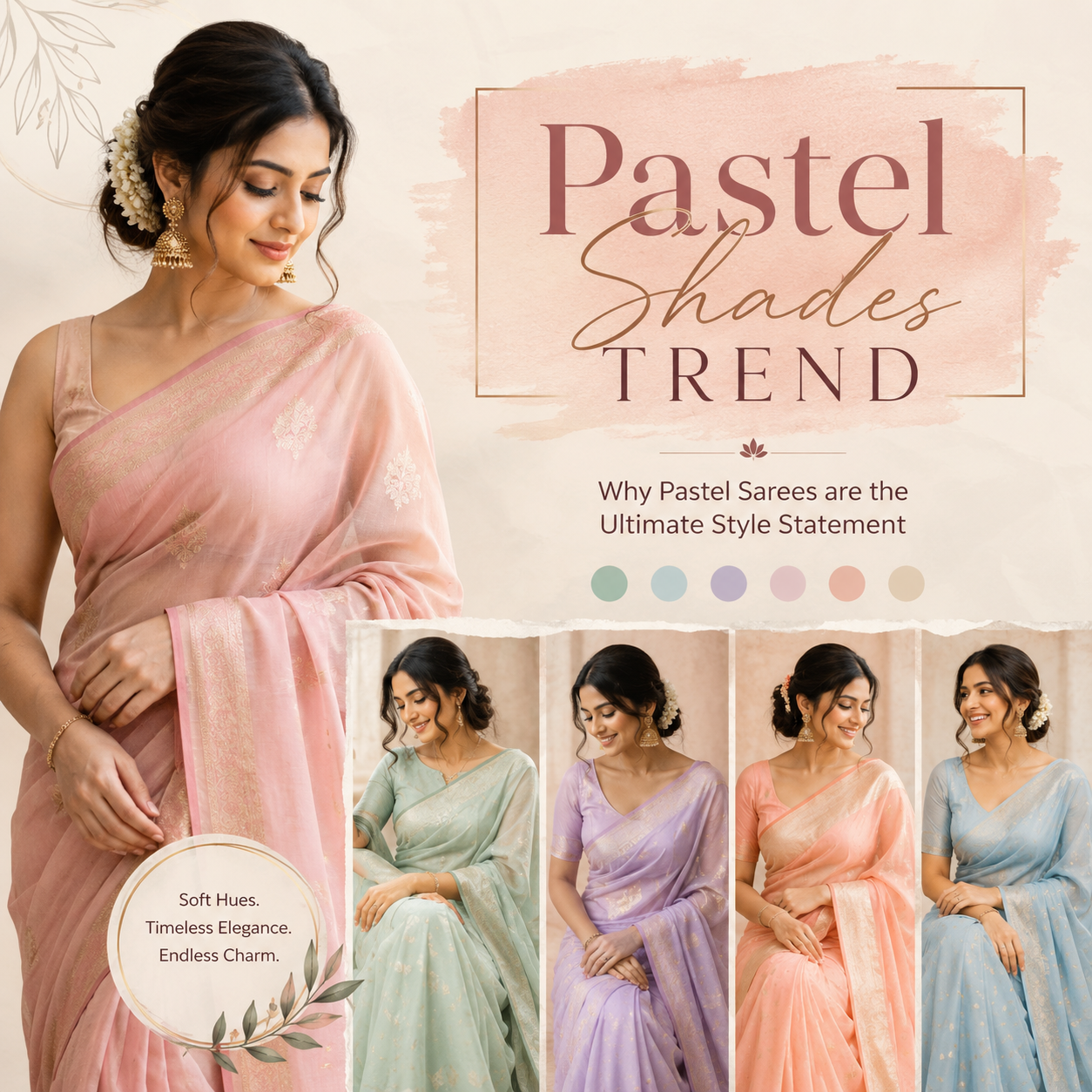 pastel shade sarees