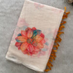 Elegant Linen Cotton Saree | MK0081B
